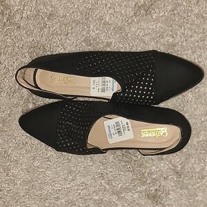 Catherines Black Flats with Perforated Design